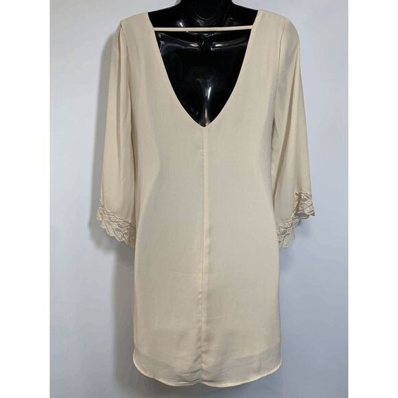 ASTR Womens Midi Dress Long Back Quarter Sleeve Cream Size XS - Picture 4 of 7